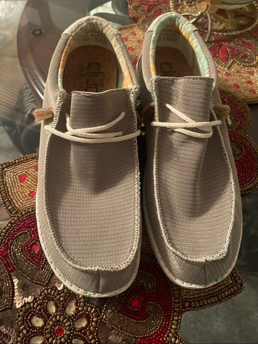 Hey Dude Men's Slip-On Loafers in Taupe